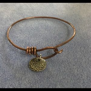Copper wire bracelet with silver (PMC)